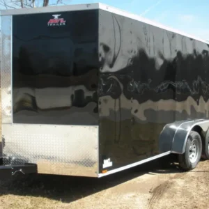 7x10 Enclosed Trailer- Tamde, Axle - Front View