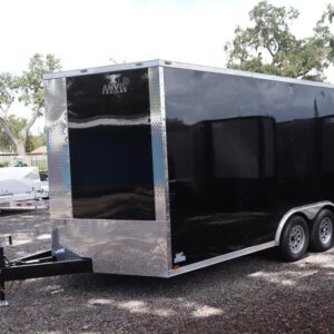 8.5x16 Enclosed Trailer front view - anvil cargo